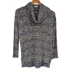 Splendid XS Cowl Neck Knit Pullover Sweater Blue Gray Knit‎ Top